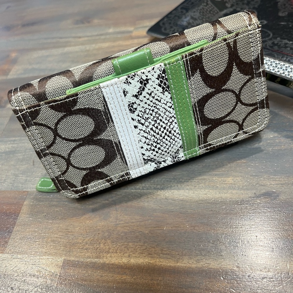 Brown and Green Patterned Wallet